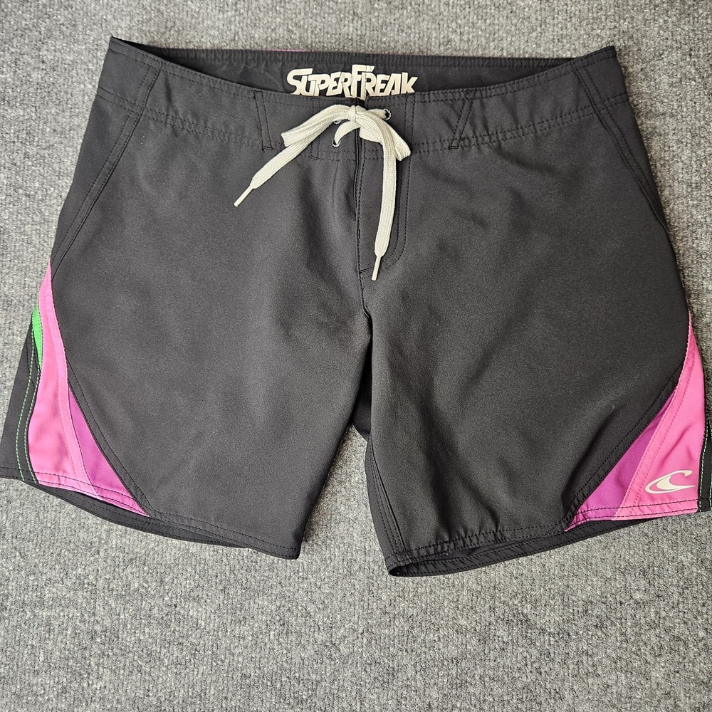 Oneill Women's Superfreak Boardshorts Size 7 Surf Swim Black